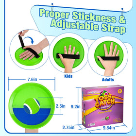 Qrooper Sticky Toss and Catch enhances beach or pool time with shared laughter.