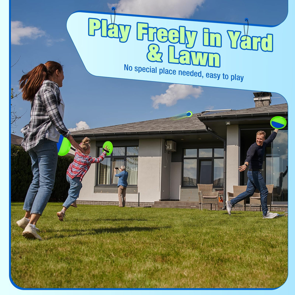 Qrooper Sticky Toss and Catch in action on grass or sand supports active outdoor play.