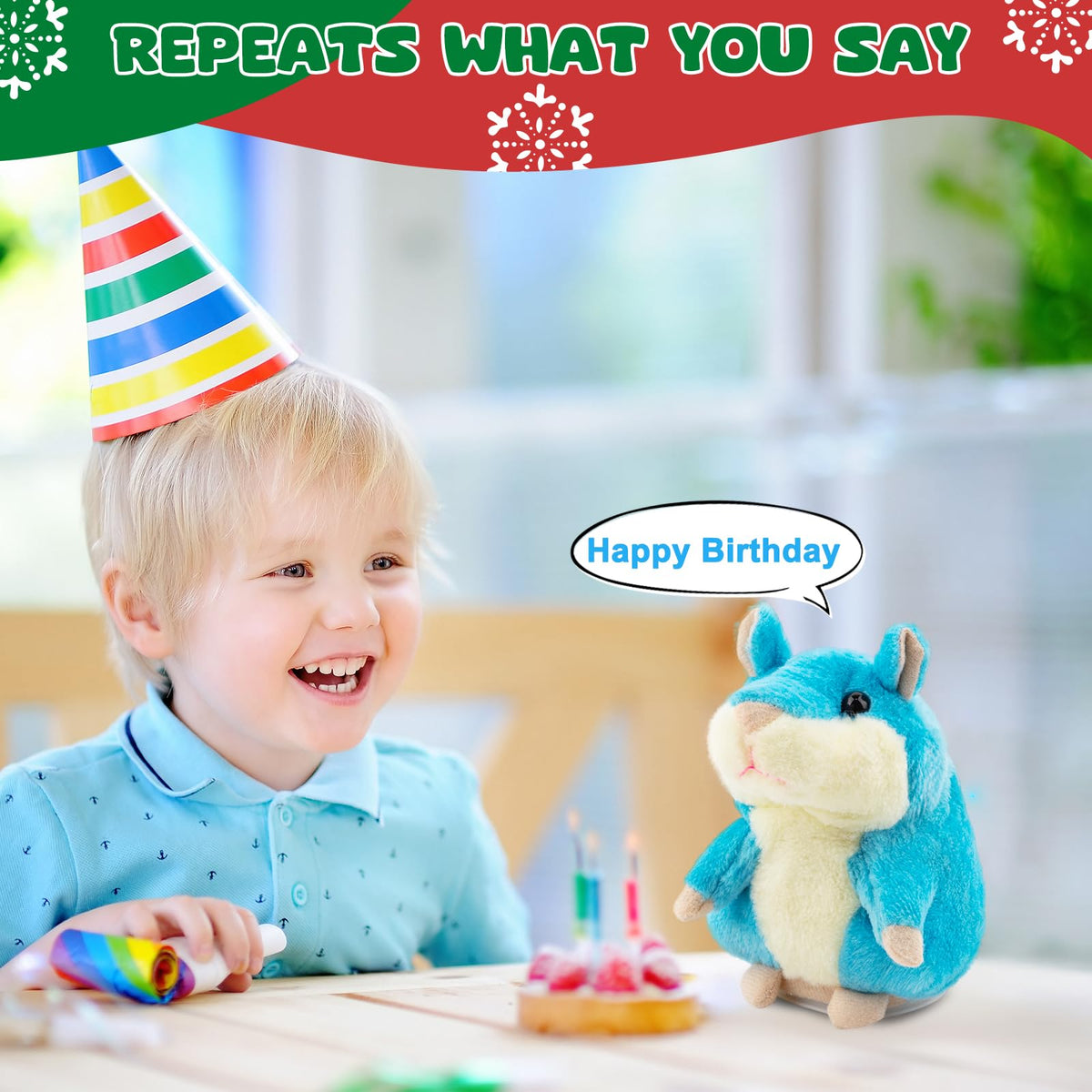 Qrooper Talking Hamster repeats your voice for interactive fun