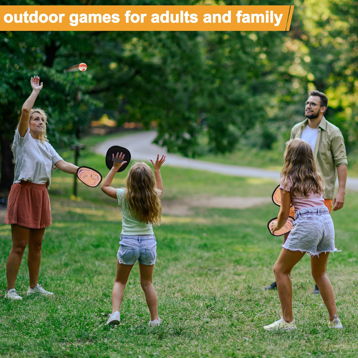Qrooper ball set with adjustable strap for comfortable grip across ages.