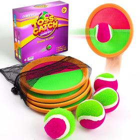 Qrooper toss and catch paddles for outdoor play, boosting hand-eye coordination.
