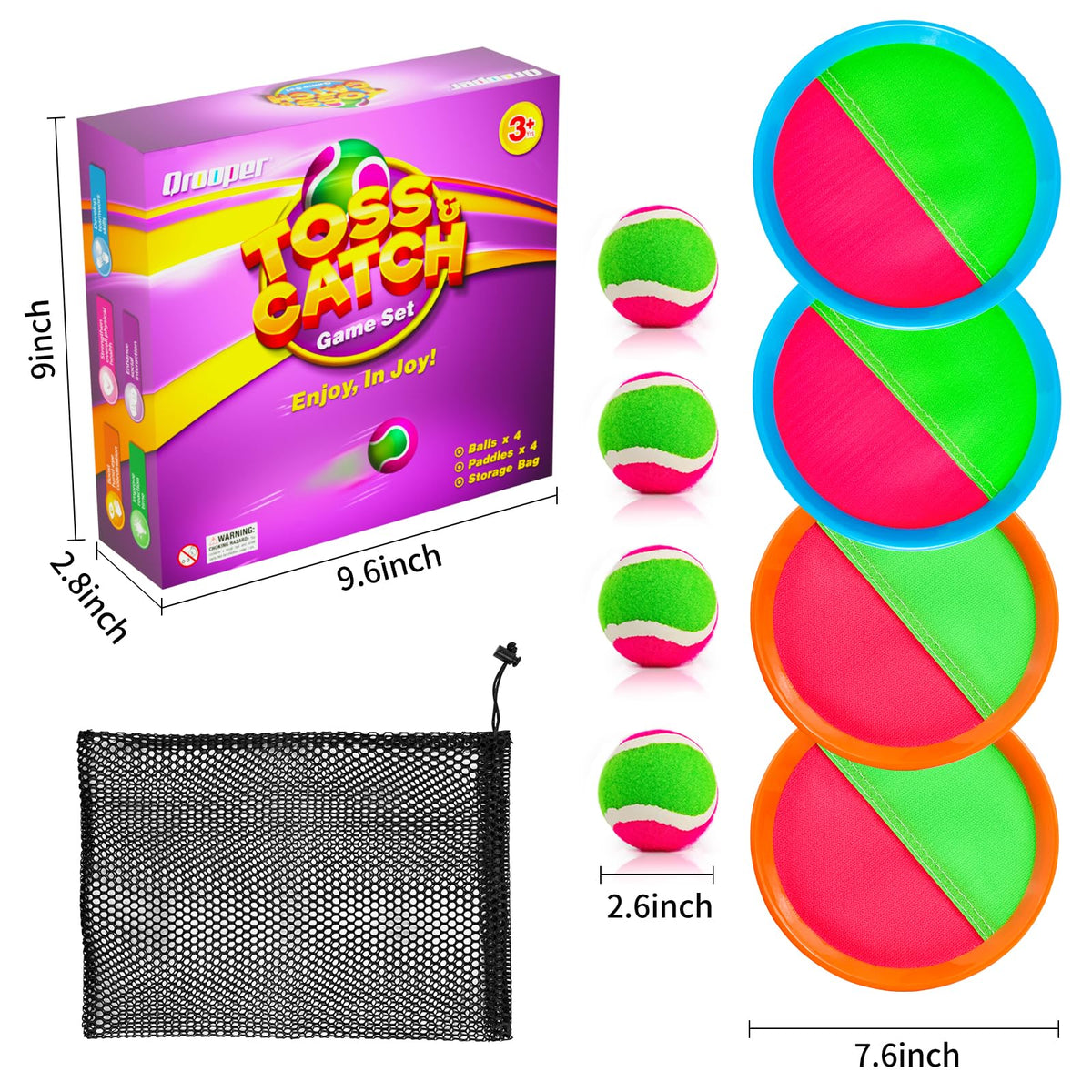 Qrooper four-ball set with soft balls for beginner play