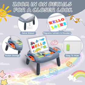 Qrytoi doodle easel with chalk board supports creative drawing and open ended play