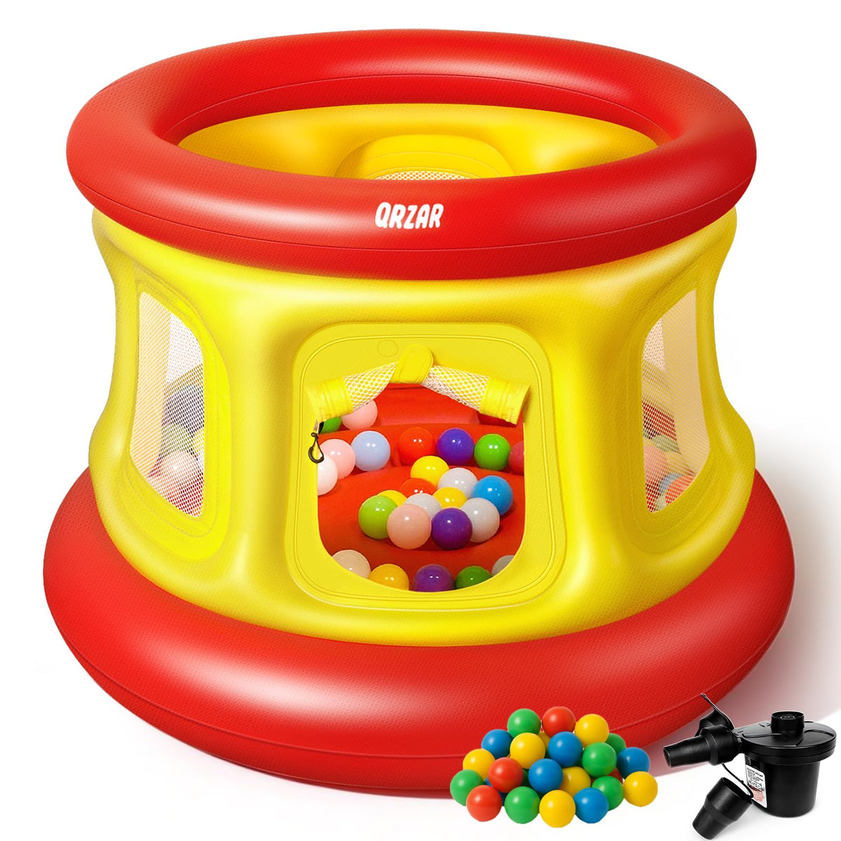 QRZAR all-in-1 bounce house ready for quick setup and active indoor or outdoor play