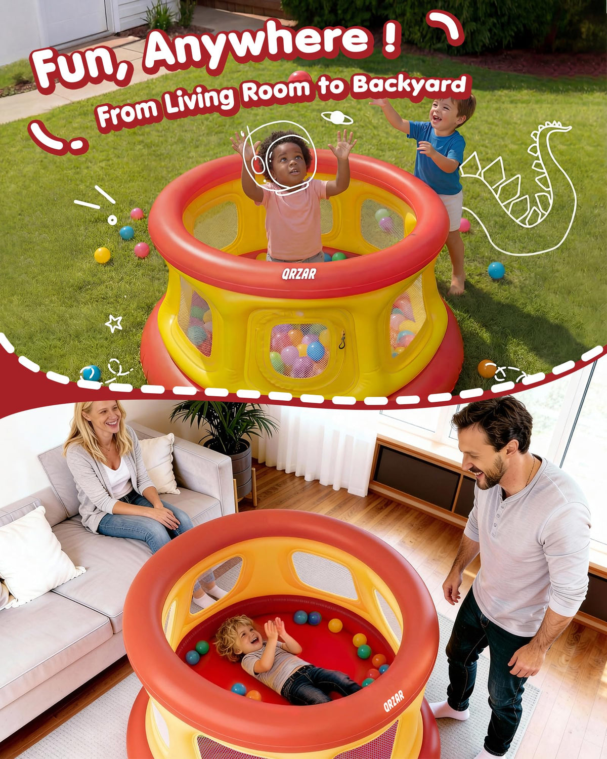 QRZAR non-toxic materials provide peace of mind during active playtime