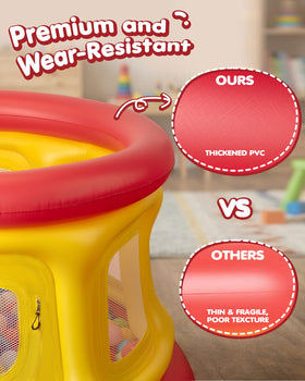 QRZAR safety-weighted base design provides wobble-free, secure jumping sessions
