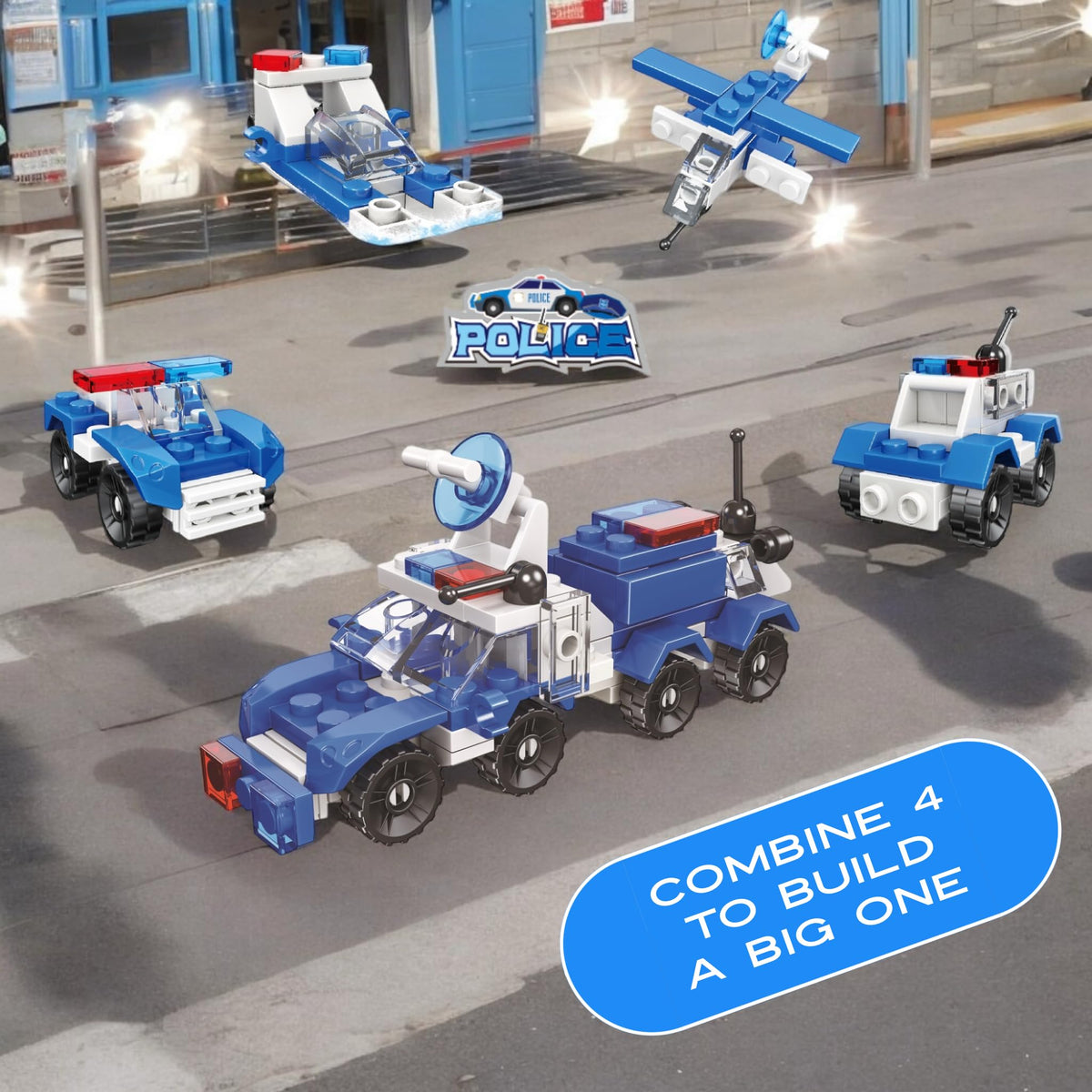 QStar Mini 16-car set featuring Police cars for classroom prizes and play scenarios