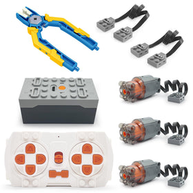 Qter 8 in 1 motor set front view showing versatile compatibility for robotic builds