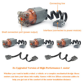 Qter motor set with blocks supports creative, extendable mechanical builds