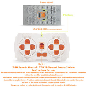 Qter remote-control four-channel setup enabling precise forward and reverse movement