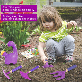 Qtioucp garden gloves and apron set, protecting kids during outdoor play.