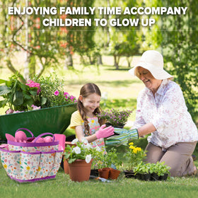 Qtioucp apron Mermaid Rose Red helps keep clothes clean during gardening play.