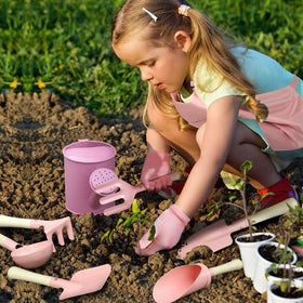 Qtioucp kids apron protects clothing during garden tasks