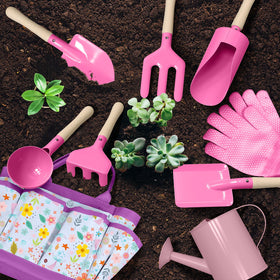 Qtioucp gardening gloves Mermaid Rose Red protect little hands for safe garden tasks.