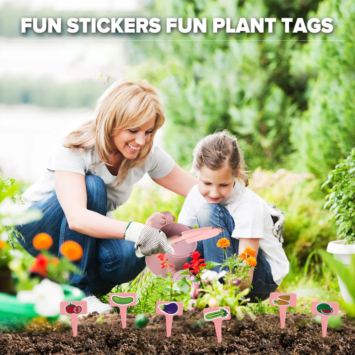 Qtioucp gardening handbook and stickers support early plant education