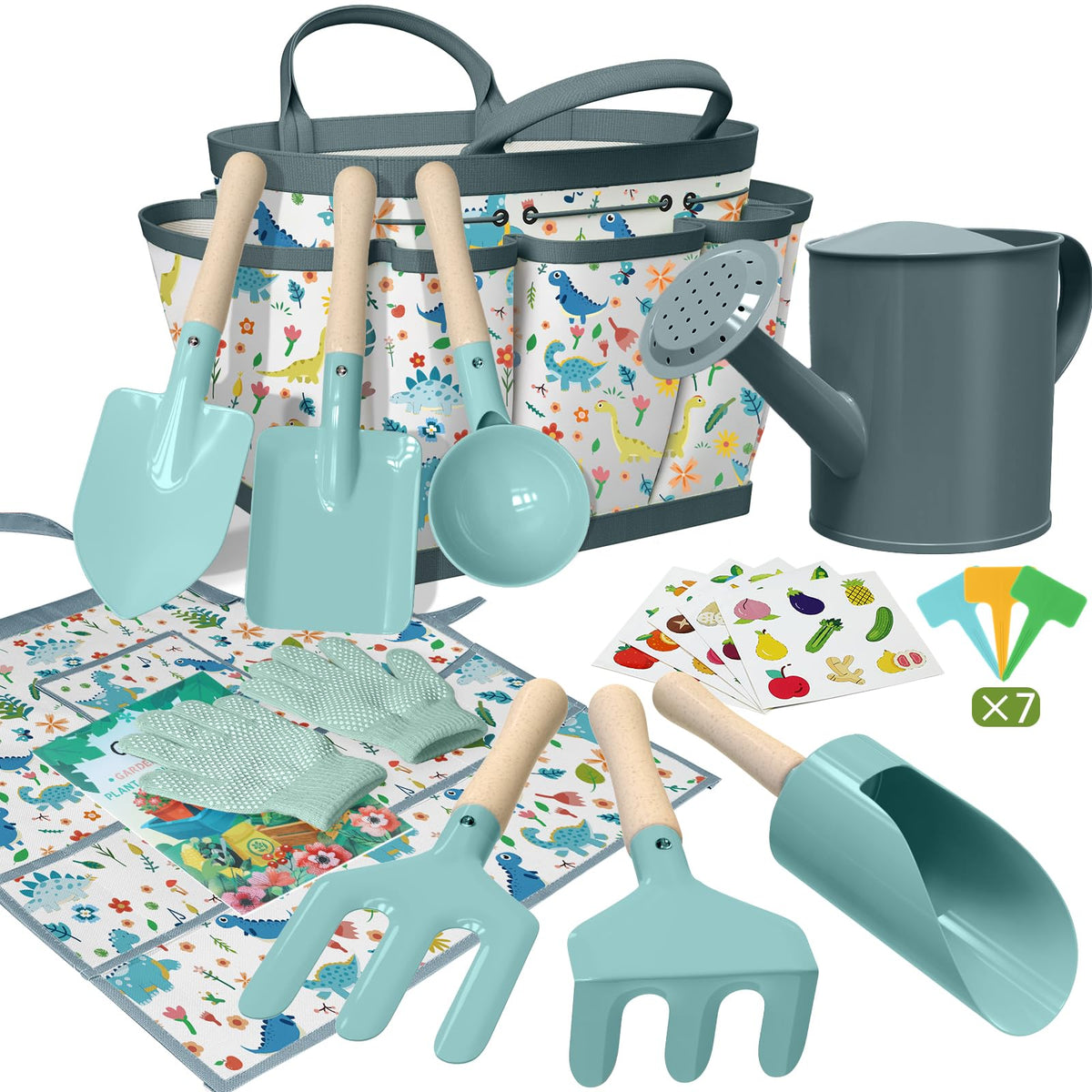 Qtioucp tote bag for kids gardening set, organized outdoor play