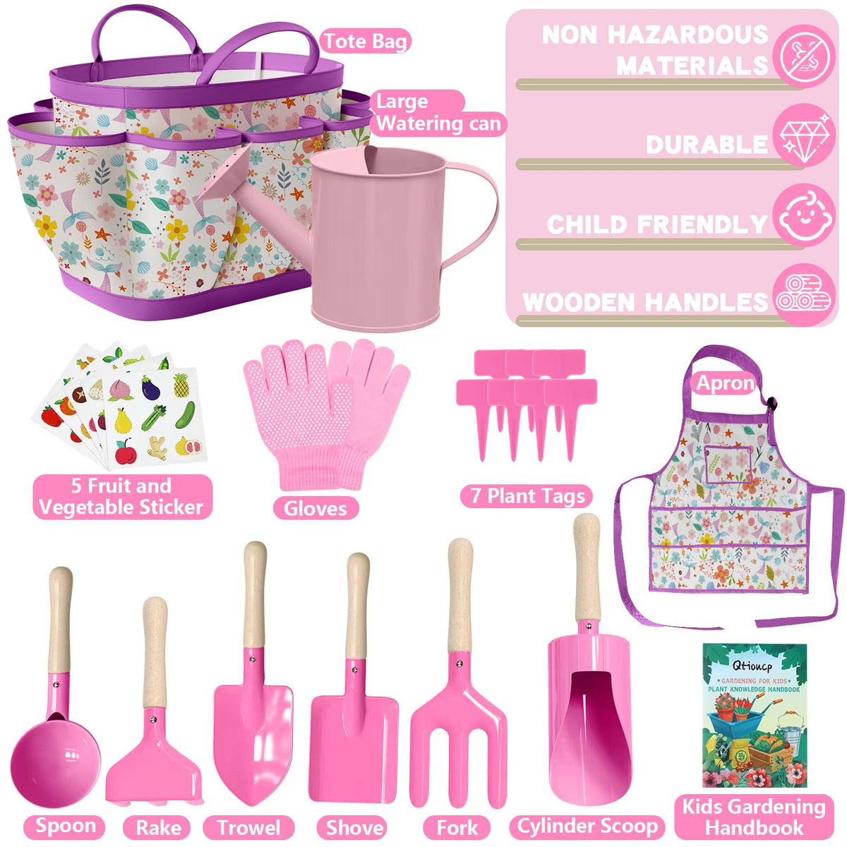 Qtioucp watering can Mermaid Rose Red enables gentle kid-friendly watering during garden time.