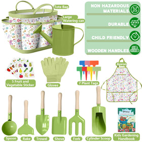 Qtioucp Kids Gardening Set large watering can for gentle plant care.