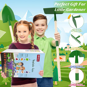 Qtioucp wooden hoe for light cultivation during outdoor play.