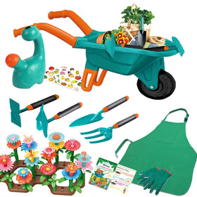 Qtioucp kids gardening wheelbarrow for easy outdoor helpers and tidy tool transport.
