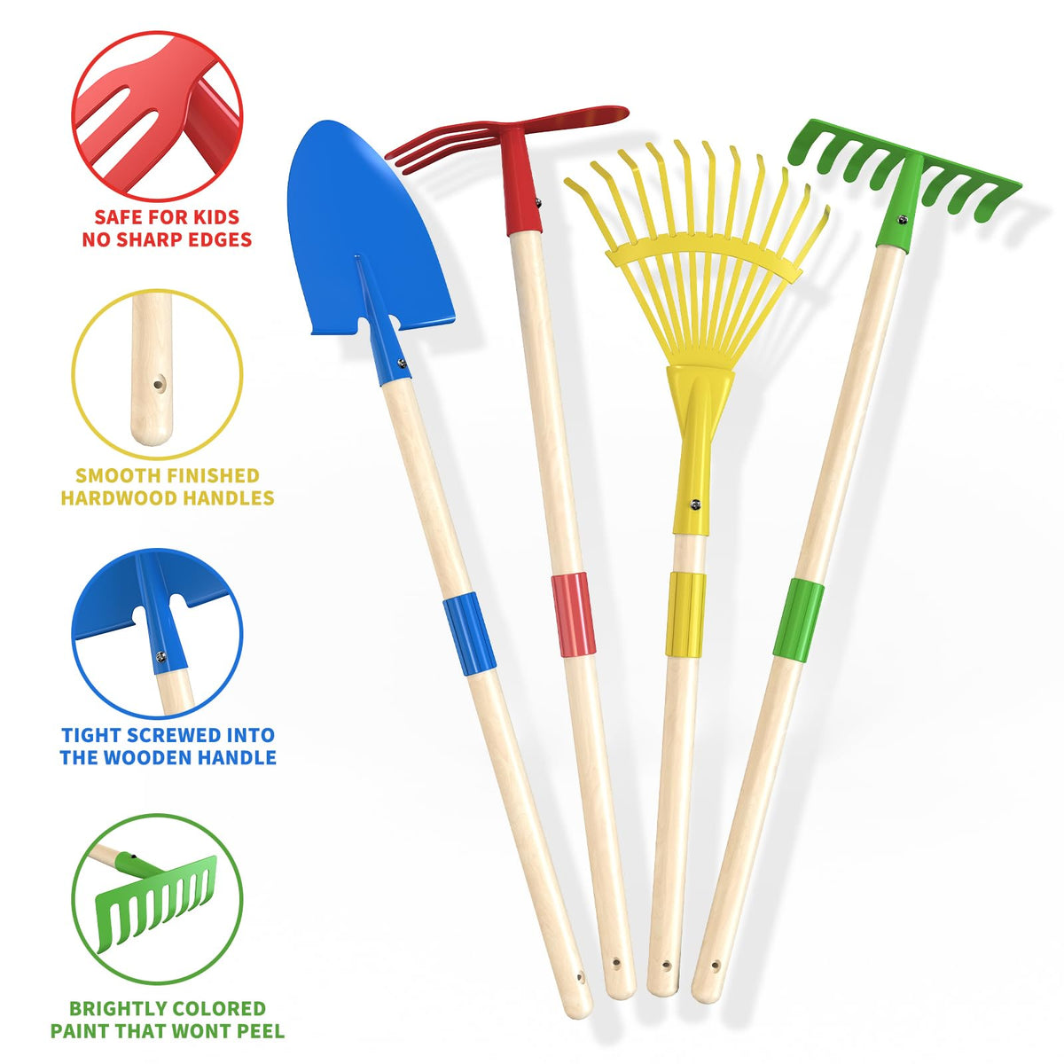 Qtioucp leaf rake long-handle for sand and soil collection