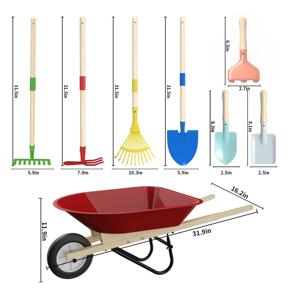 Qtioucp long-handle shovel designed for digging and learning