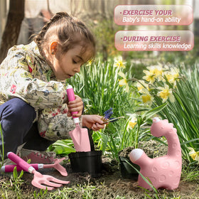 Qtioucp watering can helps small hands water plants with ease.