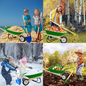 Qtioucp Kids Wheelbarrow Set gardening handbook supports STEM learning.