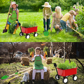 Qtioucp wheelbarrow and tools set shown together for yard tasks