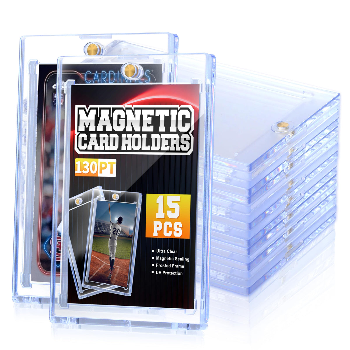 QTYORD magnetic holder protects baseball cards from dust and scratches.