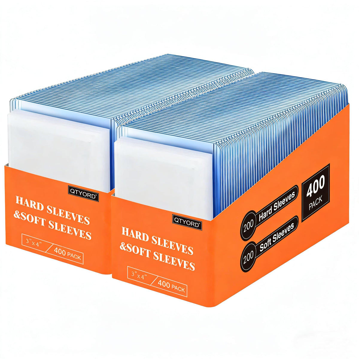 QtyORD 400pcs loaders card protectors in box keep collection organized and protected.