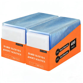 QtyORD 400pcs loaders card protectors in box keep collection organized and protected.