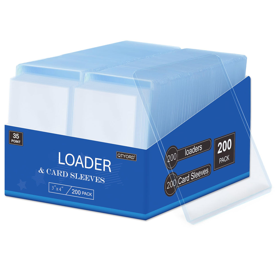 QTYORD card loaders 3x4 blue protect standard trading cards during storage.