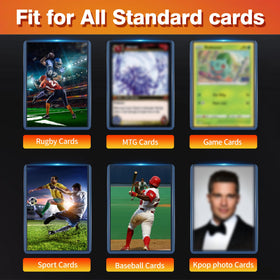 Standard 3x4 inch outer sleeves fit most common trading cards.