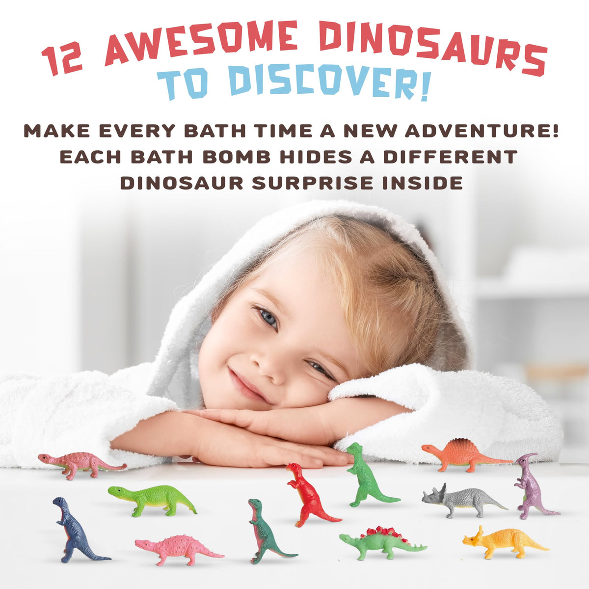 Unwrap the dinosaur toy as the egg bath bomb dissolves