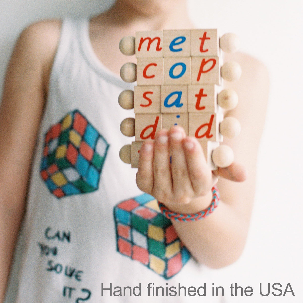 Quality Montessori phonetic reading blocks include all five vowels and a dictionary-ready word set.