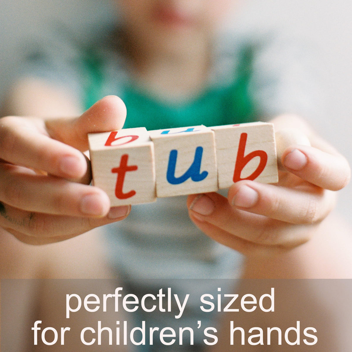 Quality Montessori phonetic reading blocks encourage tactile play and rhyme-based exploration in daily practice.
