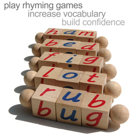 Quality Montessori phonetic reading blocks word-building tools empower children to form phonetic words.