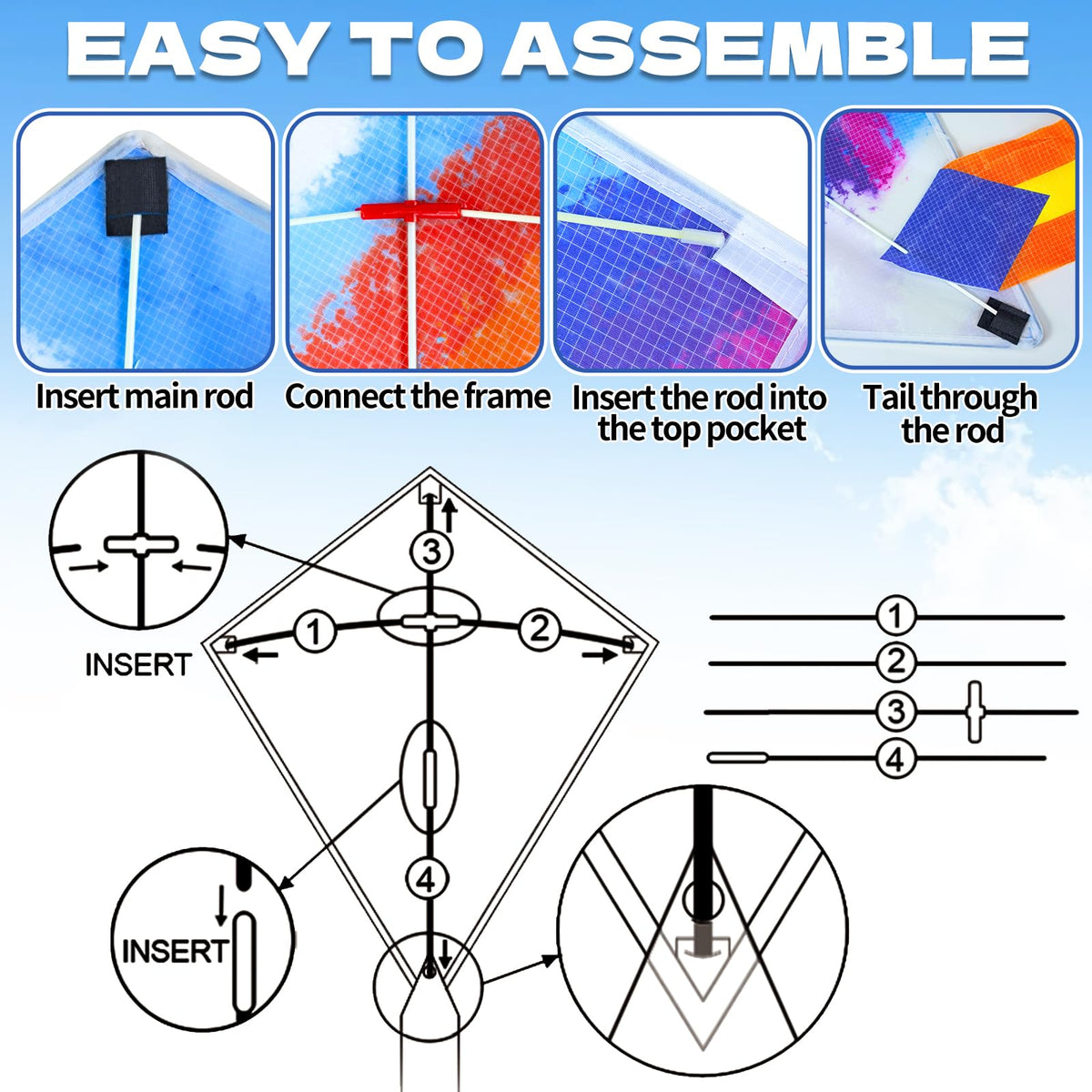 QUANA rainbow kite at beach or park inspires outdoor play.