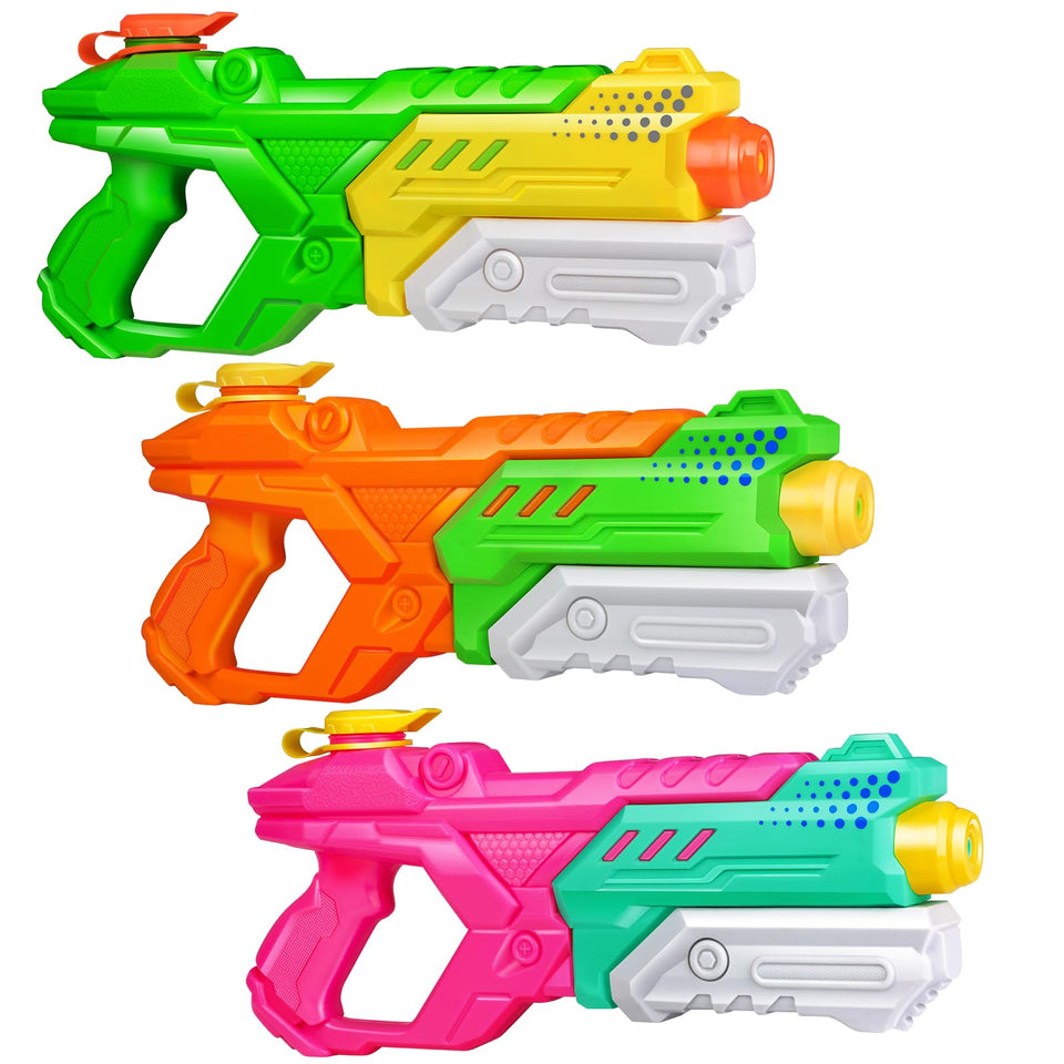Quanquer 3-pack water guns with 600cc tanks for poolside battles.