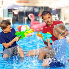 Quanquer compact yet powerful water blasters for poolside games.