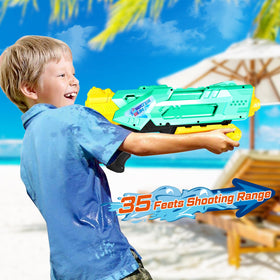 Quanquer bright purple and green design enhances family summer fun
