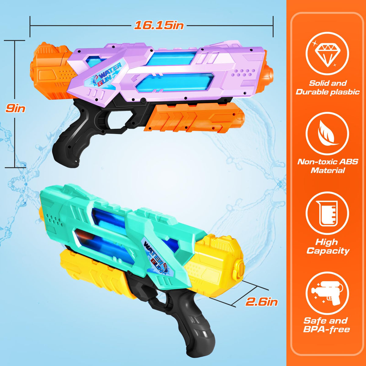 Quanquer durable safety-tested water blasters for long-lasting use