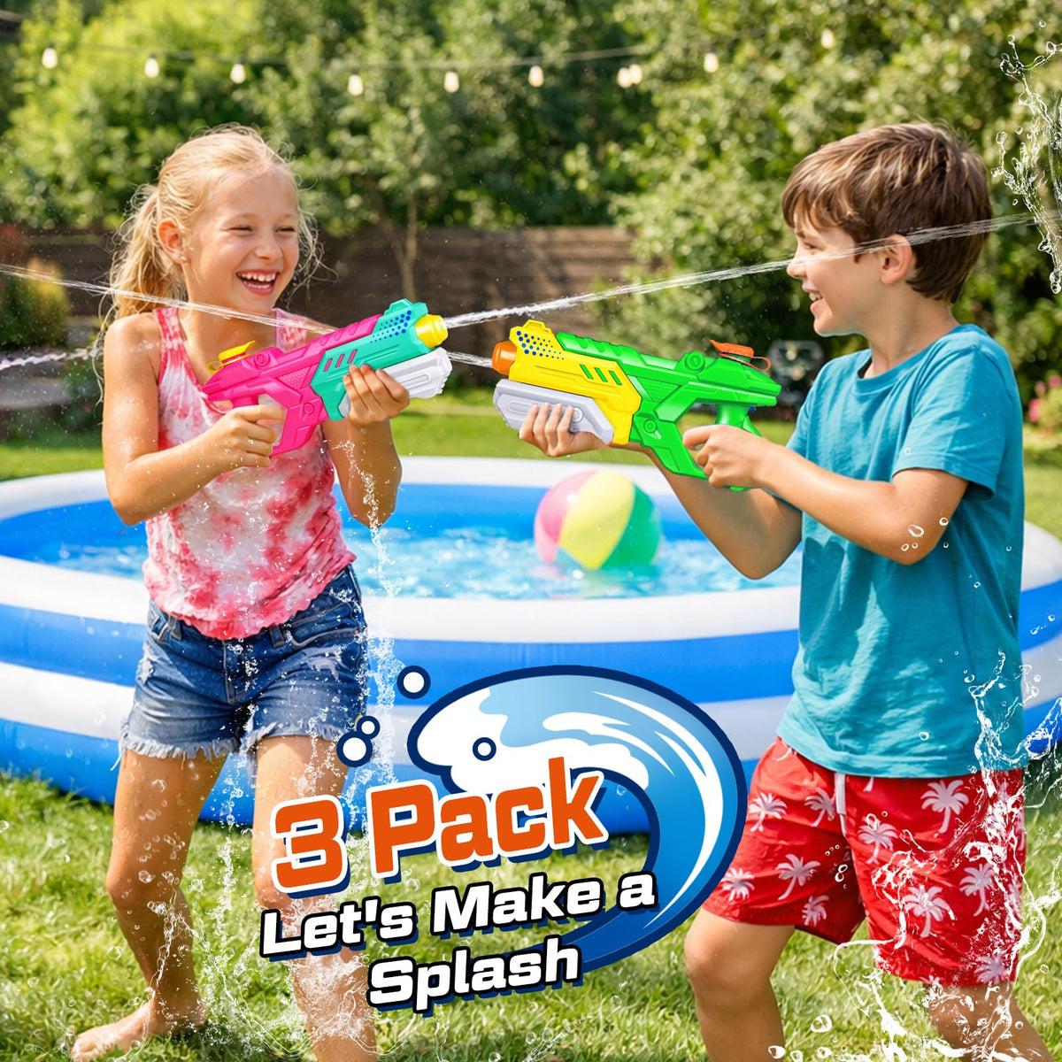 Quanquer quick-fill water guns refill in seconds for spontaneous fun.
