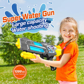 Quanquer Super Water Guns 1200cc side view showing durable seal and compact form.