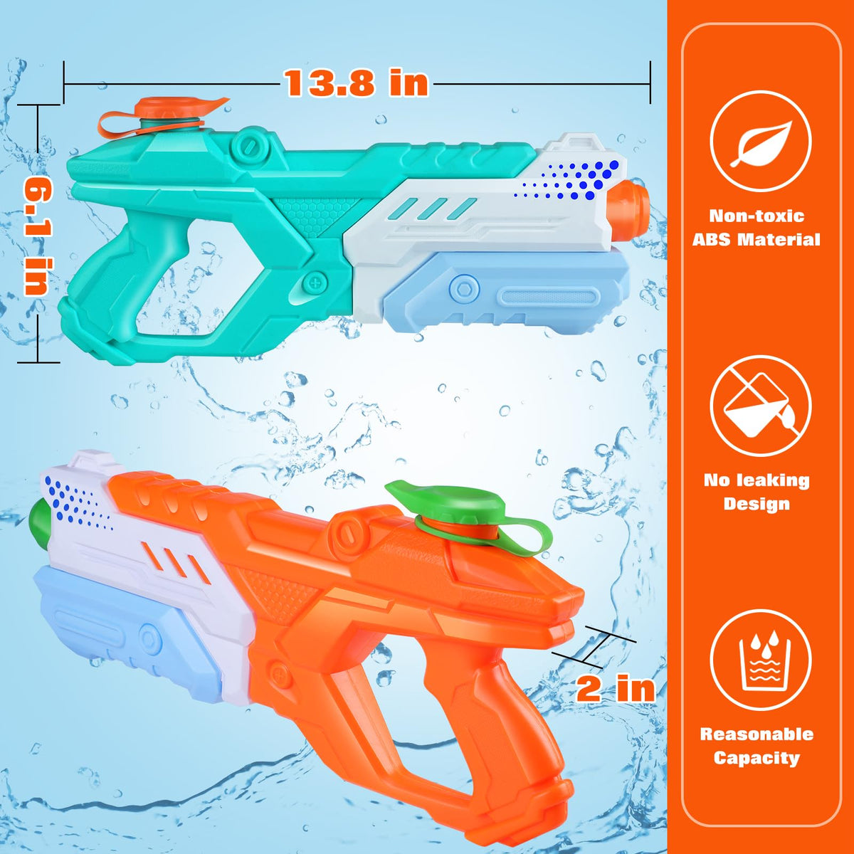 Quanquer water blaster features a long-range shoot for dynamic play.