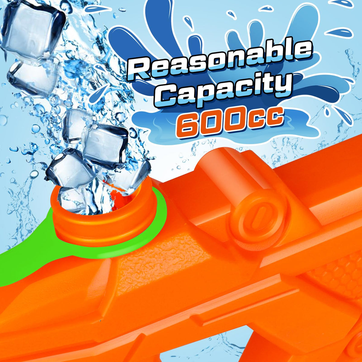 Quanquer long-range squirt reaches up to 28-32 feet for drenching play.