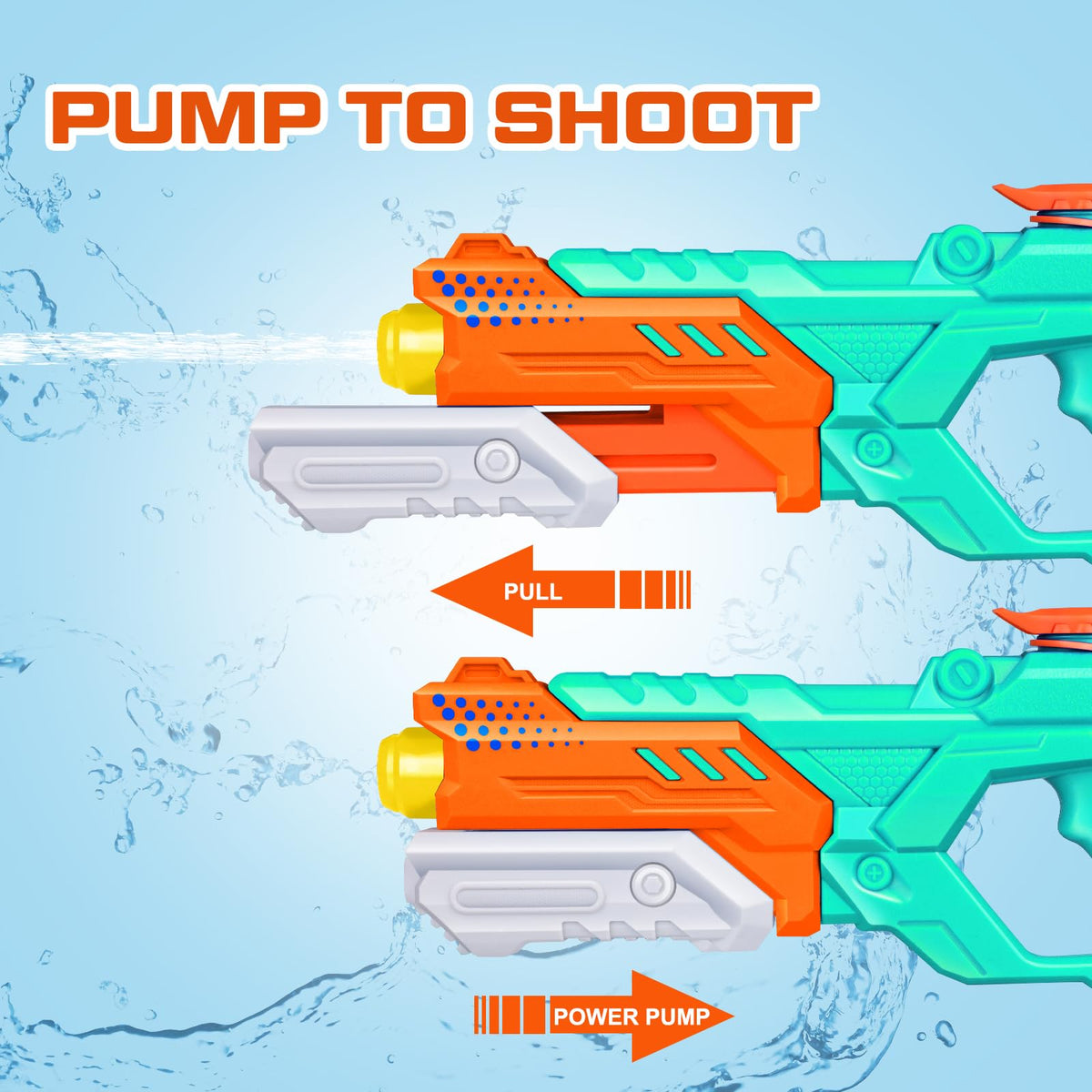 Quanquer water gun quick refill in 3 seconds for continuous play