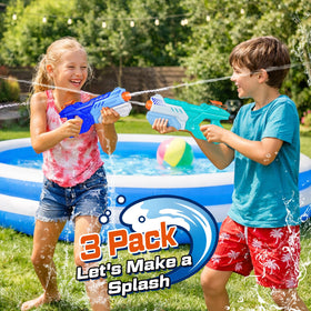 Quanquer water gun offers easy refill with a large inlet hole for quick reloads.