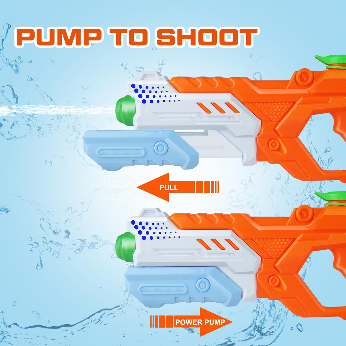 Quanquer water gun with a non-slip handle for steady shots during playtime.